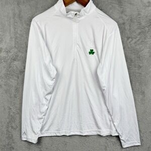 Antigua New York Yankees Shamrock Pullover Mens L White 1/4 Zip Performance‎ MLB
